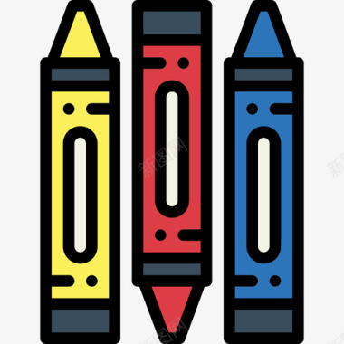 蜡笔玩具童年2线颜色图标图标