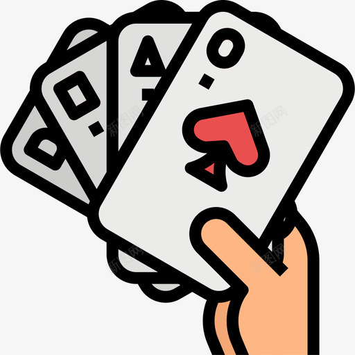 扑克牌游乐园32线性颜色图标svg_新图网 https://ixintu.com 扑克牌 游乐园 线性 颜色