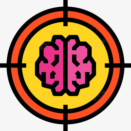 目标大脑概念4线颜色图标svg_新图网 https://ixintu.com 大脑概念4 目标 线颜色