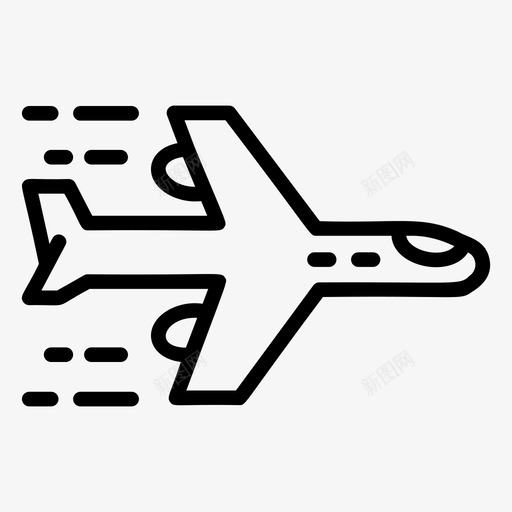飞行飞机快速图标svg_新图网 https://ixintu.com 快速 运输 速度 银行和金融线图标 飞机 飞行