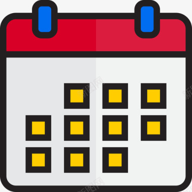 日历办公和商务15线性颜色图标图标