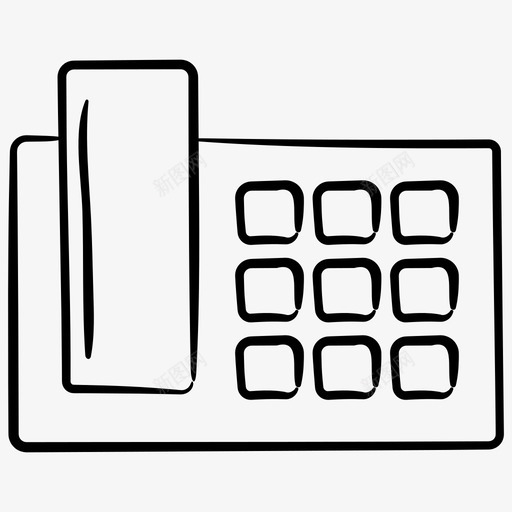 电话台式电话电子产品手绘图标svg_新图网 https://ixintu.com 台式 图标 手绘 电子产品 电话