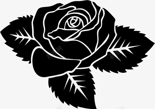 玫瑰盛开的花图标svg_新图网 https://ixintu.com 玫瑰 玫瑰花 盛开 红玫瑰