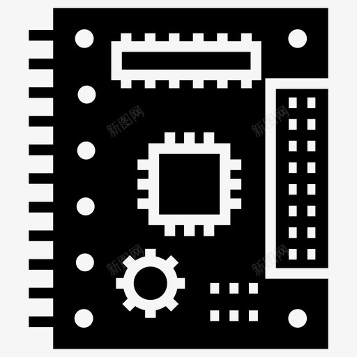 电路板控制板电子板图标svg_新图网 https://ixintu.com 微电子 控制板 电子板 电路板 硬件 计算机硬件字形图标