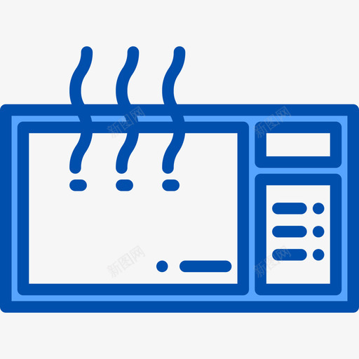 微波炉厨房64蓝色图标svg_新图网 https://ixintu.com 厨房64 微波炉 蓝色