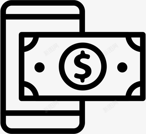 移动支付钞票智能手机图标svg_新图网 https://ixintu.com 手机 支付 智能 移动 钞票 钱包 银行