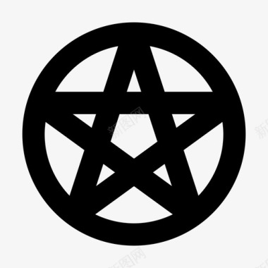 五角星形异教徒异教图标图标