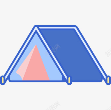 露营帐篷露营125线性颜色图标图标