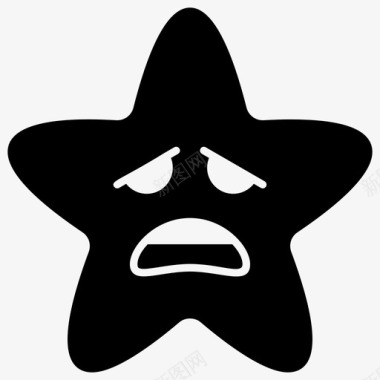 悲伤的脸星星表情符号情感图标图标
