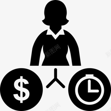 金钱与时间商业女性商业主管女性图标图标