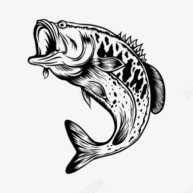 鱼鲈鱼跳图标图标