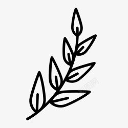 槲寄生植物槲寄生复活节植物图标高清图片