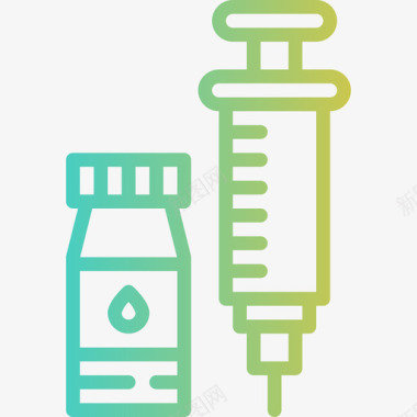 疫苗宠物店梯度轮廓图标图标