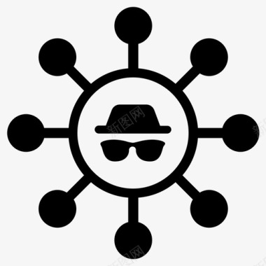 间谍匿名黑客图标图标