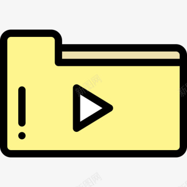 视频文件夹音频和视频10线性颜色图标图标