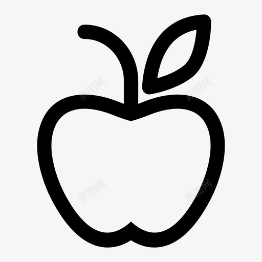 苹果甜点食物图标svg_新图网 https://ixintu.com 健康 水果 甜点 绿色 苹果 食物