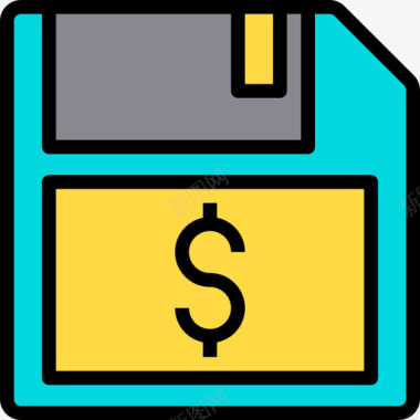 储蓄银行和金融35线性颜色图标图标