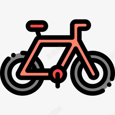 自行车可持续能源线性颜色图标图标