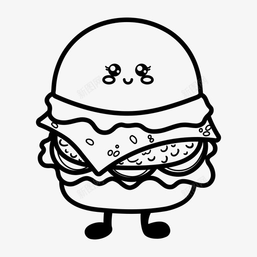 汉堡快餐川菜图标svg_新图网 https://ixintu.com 午餐 可爱 川菜 快餐 汉堡 爱的 食物
