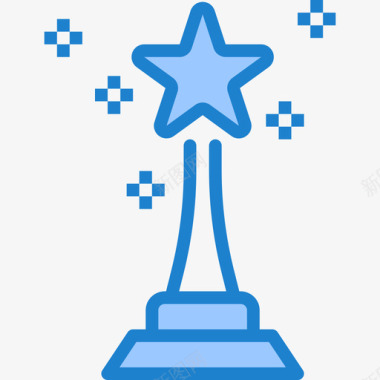 奖杯奖励和奖章6蓝色图标图标