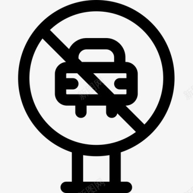 禁止停车信号灯和禁令3直线图标图标