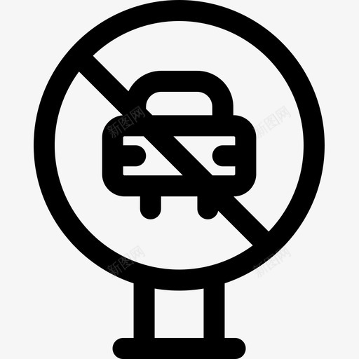 禁止停车信号灯和禁令3直线图标svg_新图网 https://ixintu.com 信号灯和禁令3 直线 禁止停车