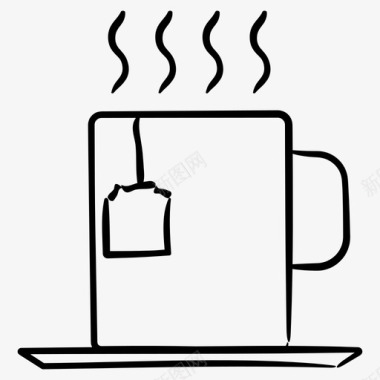 热茶输液咖啡店手绘图标图标