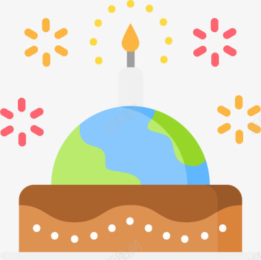 生日地球母亲节6平淡图标图标