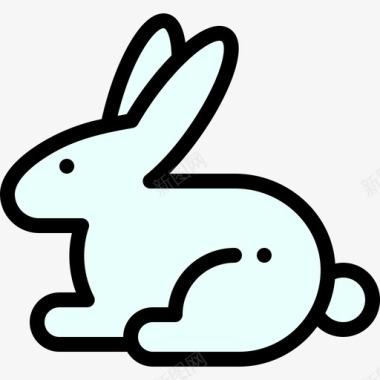 兔弹簧75线形颜色图标图标