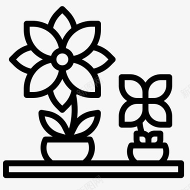 农业和园艺植物学花卉图标图标