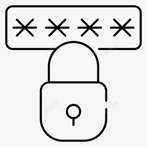 密码锁登录图标svg_新图网 https://ixintu.com 图标 安全 密码 登录 私人 线图 黑客