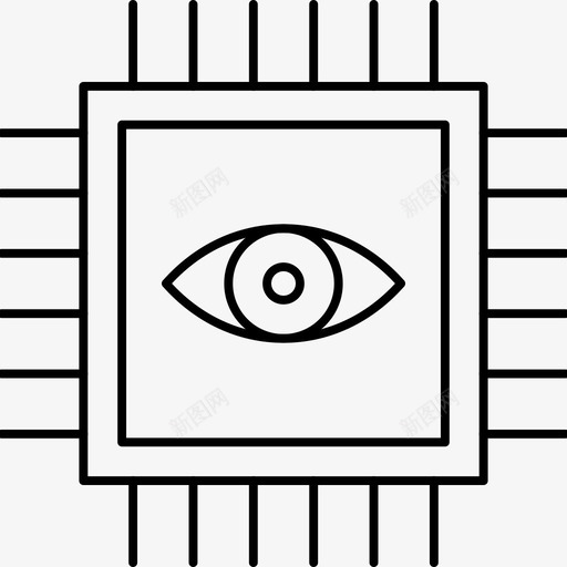 cpu芯片硬件图标svg_新图网 https://ixintu.com cpu 业务技术线图标 处理器 技术 硬件 芯片