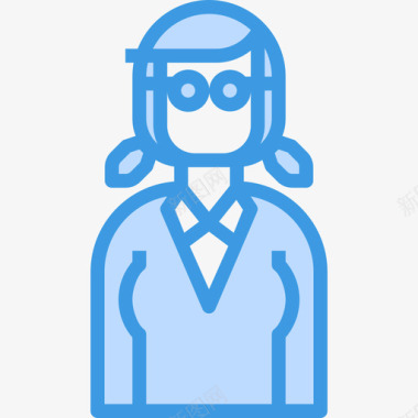 女商人商业化身5蓝色图标图标