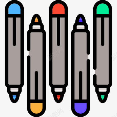 蜡笔时尚4线条色图标图标