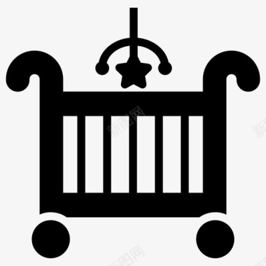 婴儿床婴儿家具育婴室图标图标