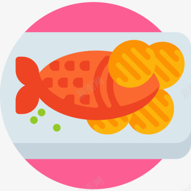 炸鱼和薯条去掉30个平的图标图标