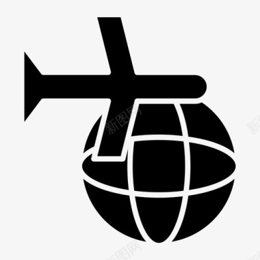旅游飞机国际护照图标图标