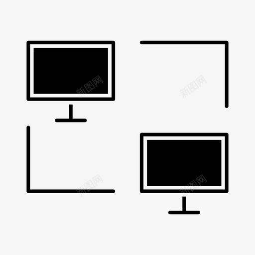 计算机连接internet监视器图标svg_新图网 https://ixintu.com internet 字形 技术 监视器 联机 计算机 连接
