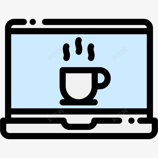 笔记本电脑24咖啡厅线性颜色图标svg_新图网 https://ixintu.com 咖啡厅 电脑 笔记本 线性 颜色