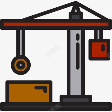起重机结构100线性颜色图标图标