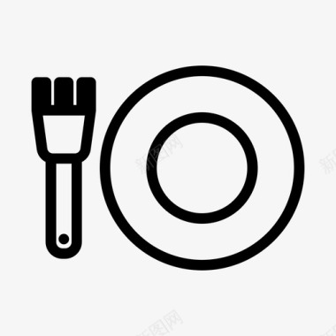 叉子和盘子吃设备图标图标