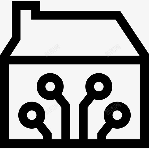 智能住宅工程50线性图标svg_新图网 https://ixintu.com 住宅 工程 智能 线性