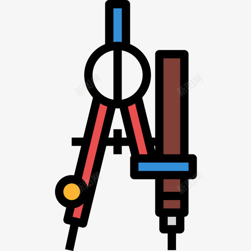 指南针构造126线颜色图标svg_新图网 https://ixintu.com 指南针 构造 颜色