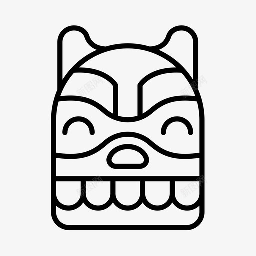 部落面具人类学仪式图标svg_新图网 https://ixintu.com 人类学 仪式 土著 部落 部落面具
