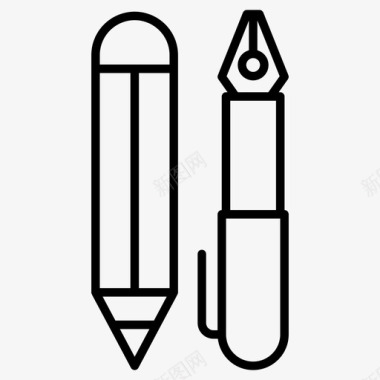 书写工具笔铅笔图标图标