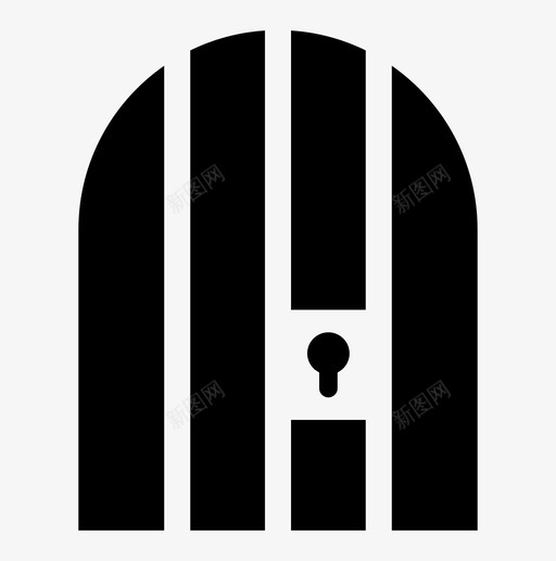 监狱牢房门图标svg_新图网 https://ixintu.com 安全 牢房 牢门 监狱 锁着 门