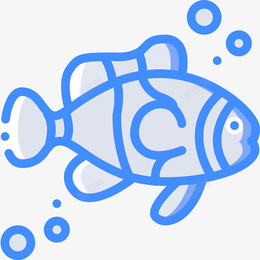 小丑鱼海洋生物蓝色图标svg_新图网 https://ixintu.com 小丑 海洋生物 蓝色