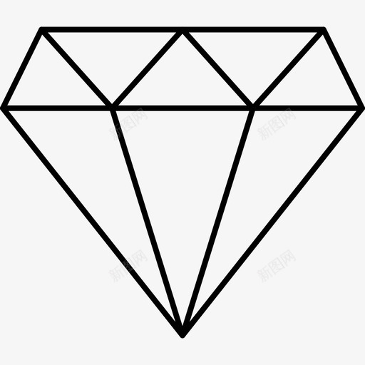 钻石金融宝石图标svg_新图网 https://ixintu.com 商业技术线图标 宝石 投资 红宝石 金融 钻石