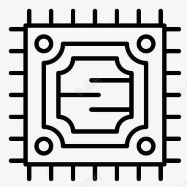 cpu微芯片处理器图标图标