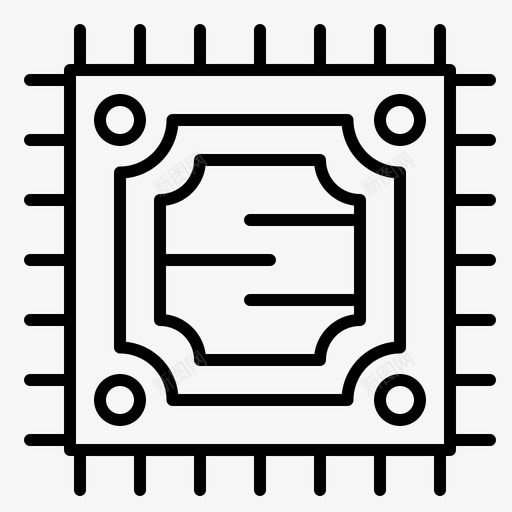 cpu微芯片处理器图标svg_新图网 https://ixintu.com cpu 处理器 工程常规大纲 微芯片